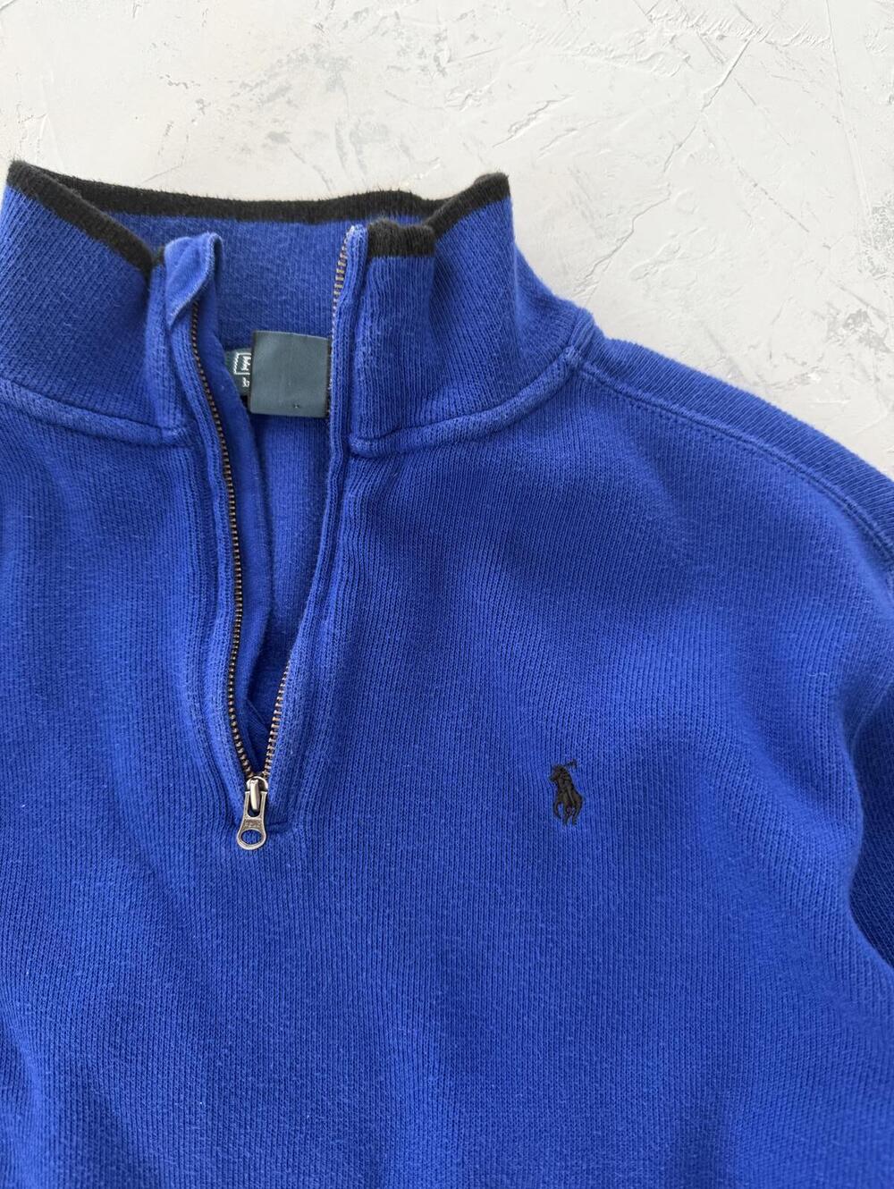 Vintage 90's WMNS Polo Ralph Lauren blue Full Zip sweater - Picture 2 of 4